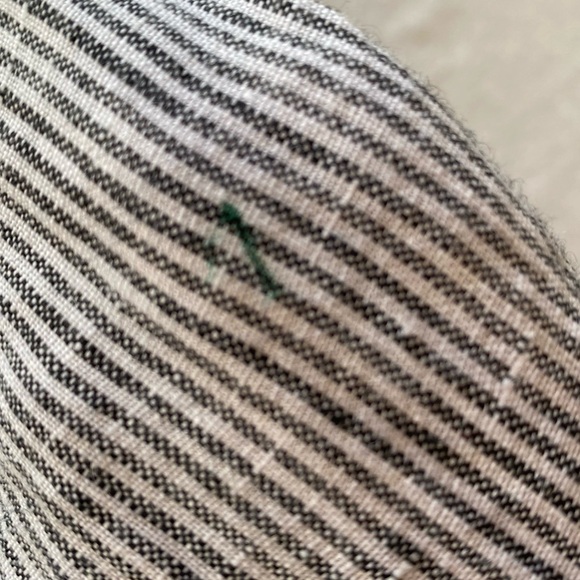 Tahari Long Striped Button Down Linen Beach Shirt Size M Pockets Dress Vacation - Picture 8 of 8